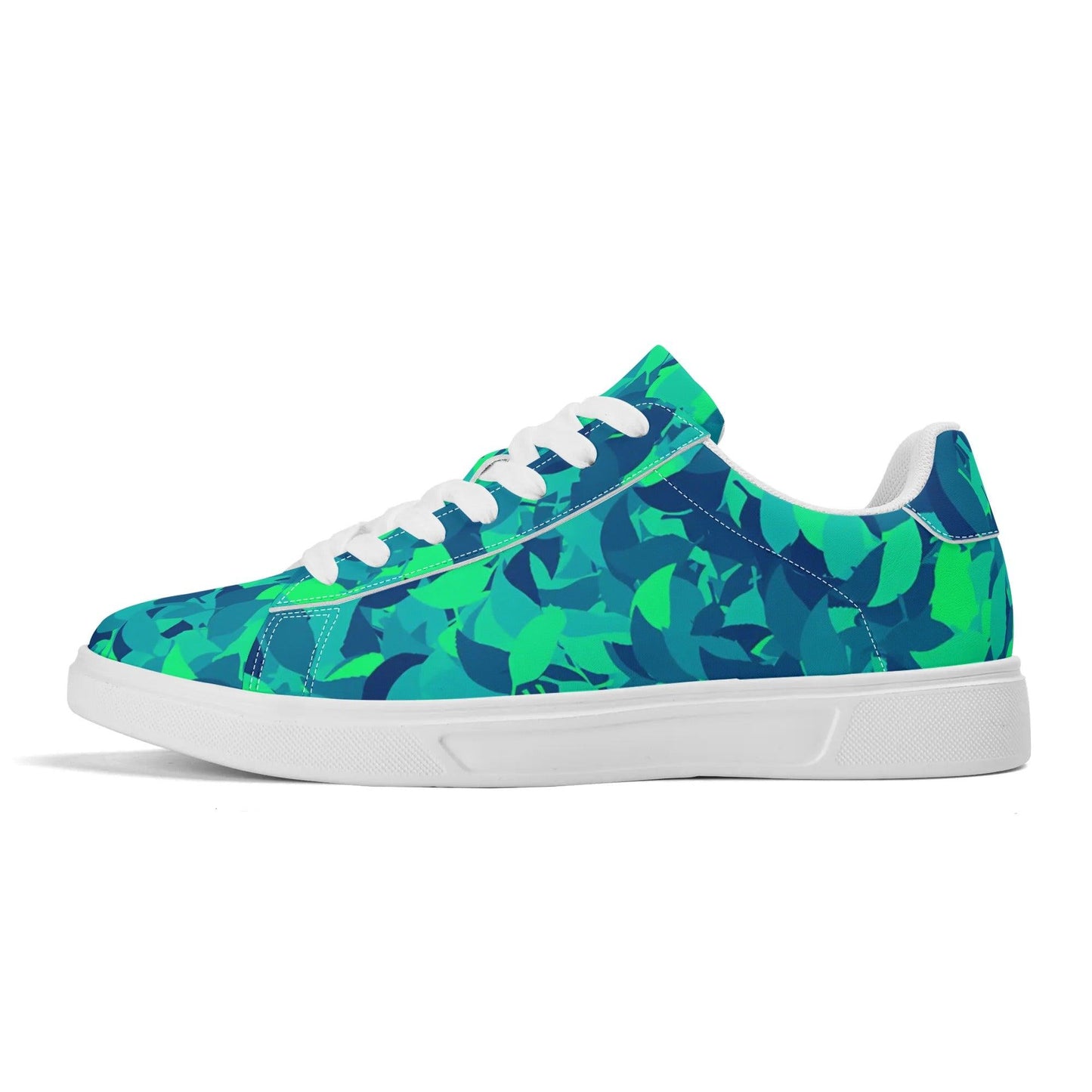 Turquoise Leaf Low Top Leather Sneaker Low Top Sneaker 83.99 Leaf, Leather, Low, Sneaker, Top, Turquioise JLR Design