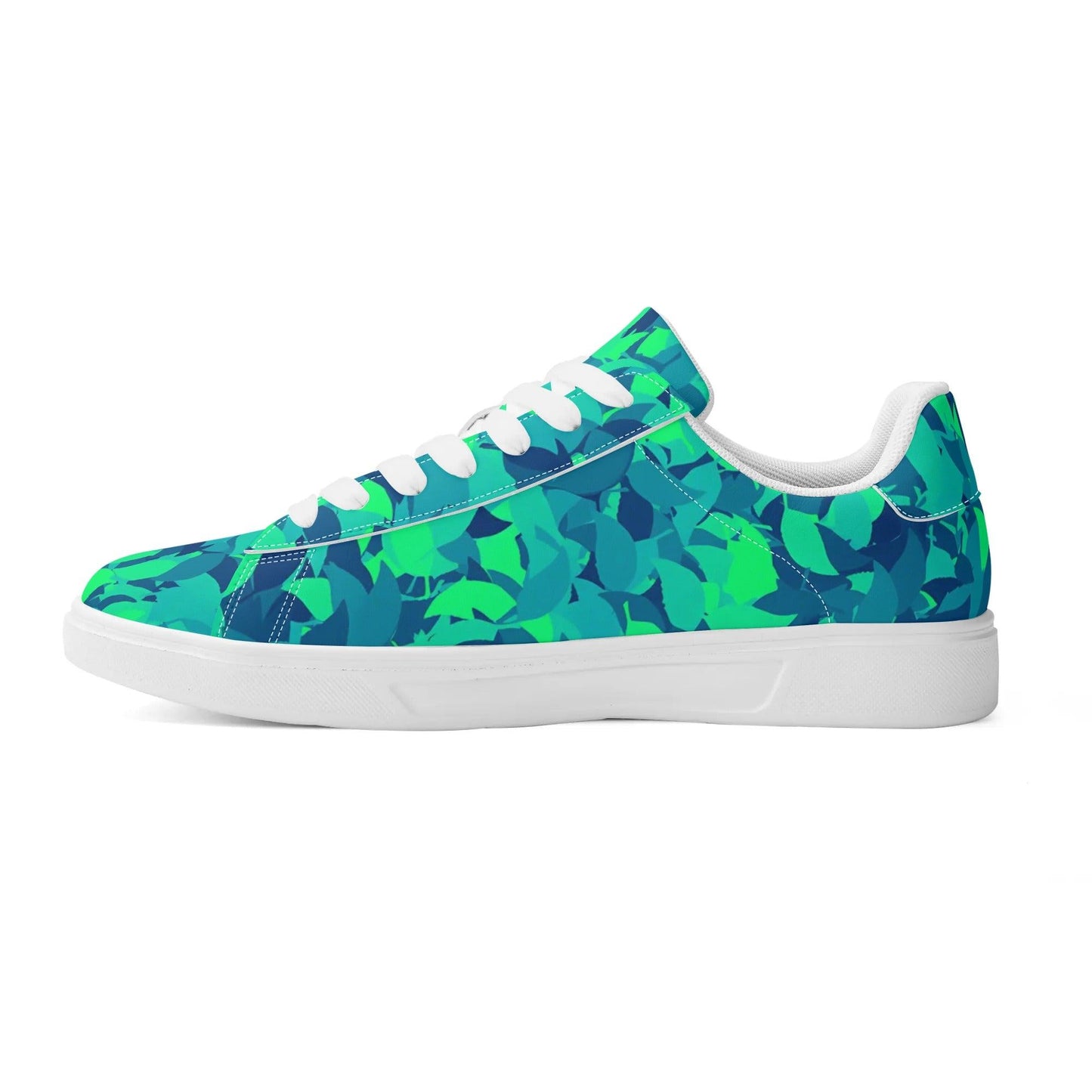 Turquoise Leaf Low Top Leather Sneaker Low Top Sneaker 83.99 Leaf, Leather, Low, Sneaker, Top, Turquioise JLR Design