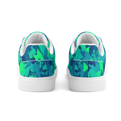 Turquoise Leaf Low Top Leather Sneaker Low Top Sneaker 83.99 Leaf, Leather, Low, Sneaker, Top, Turquioise JLR Design