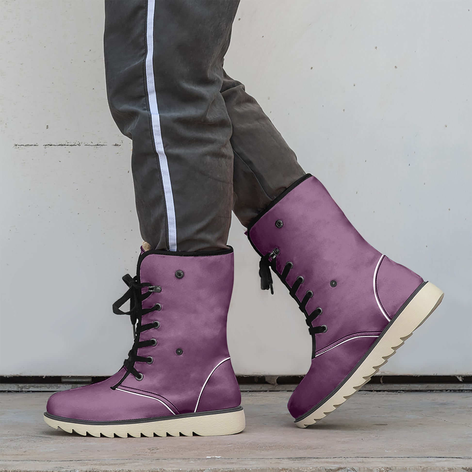 Tyrian Purple Chic Boots mit Plüschfutter Stiefel JLR Design