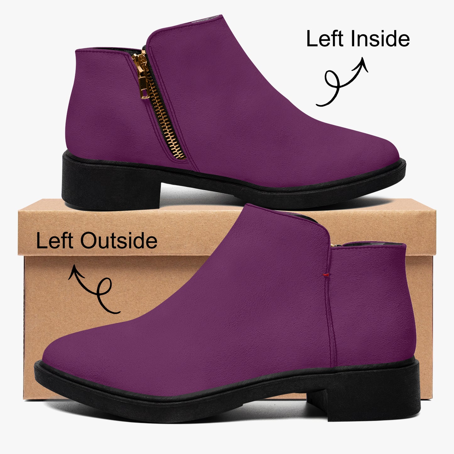 Tyrian Purple elegante Reißverschluss-Stiefeletten Stiefeletten JLR Design