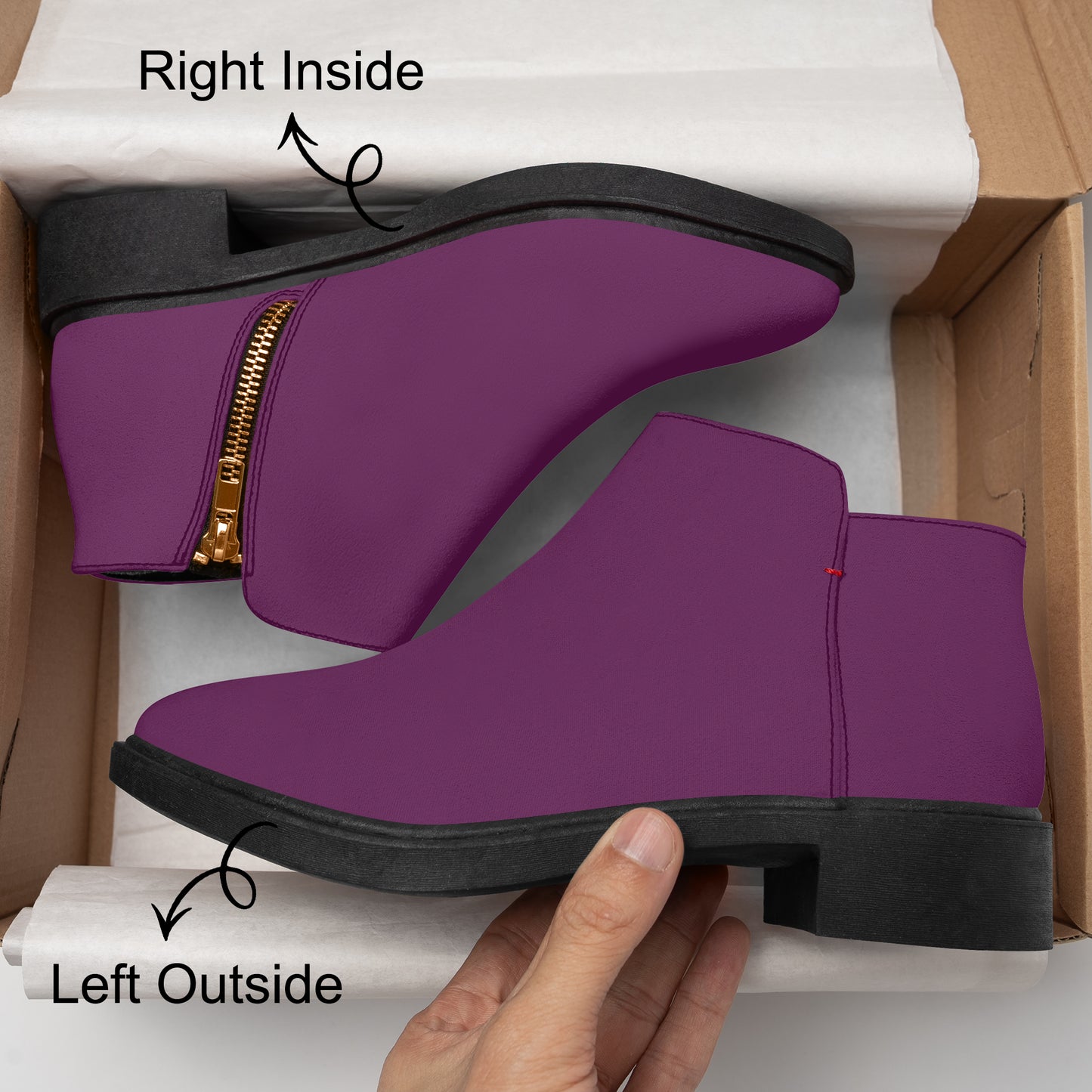 Tyrian Purple elegante Reißverschluss-Stiefeletten Stiefeletten JLR Design