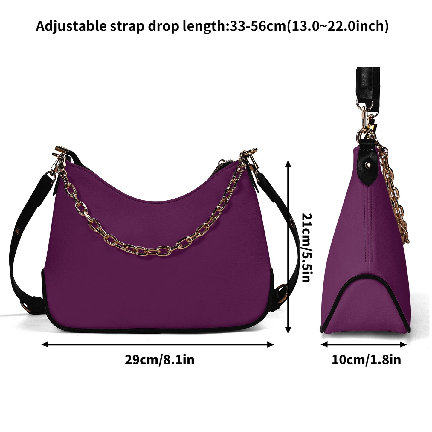 Tyrian Purple elegante Umhängetasche mit Kette Umhängetasche JLR Design