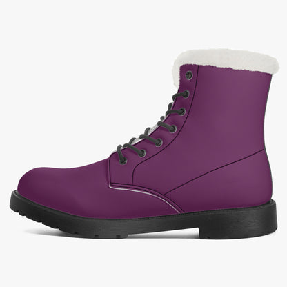 Tyrian Purple Faux Fur Leder Boots Boots JLR Design