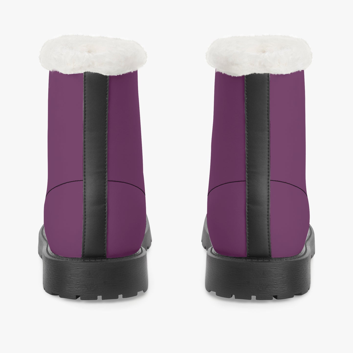 Tyrian Purple Faux Fur Leder Boots Boots JLR Design