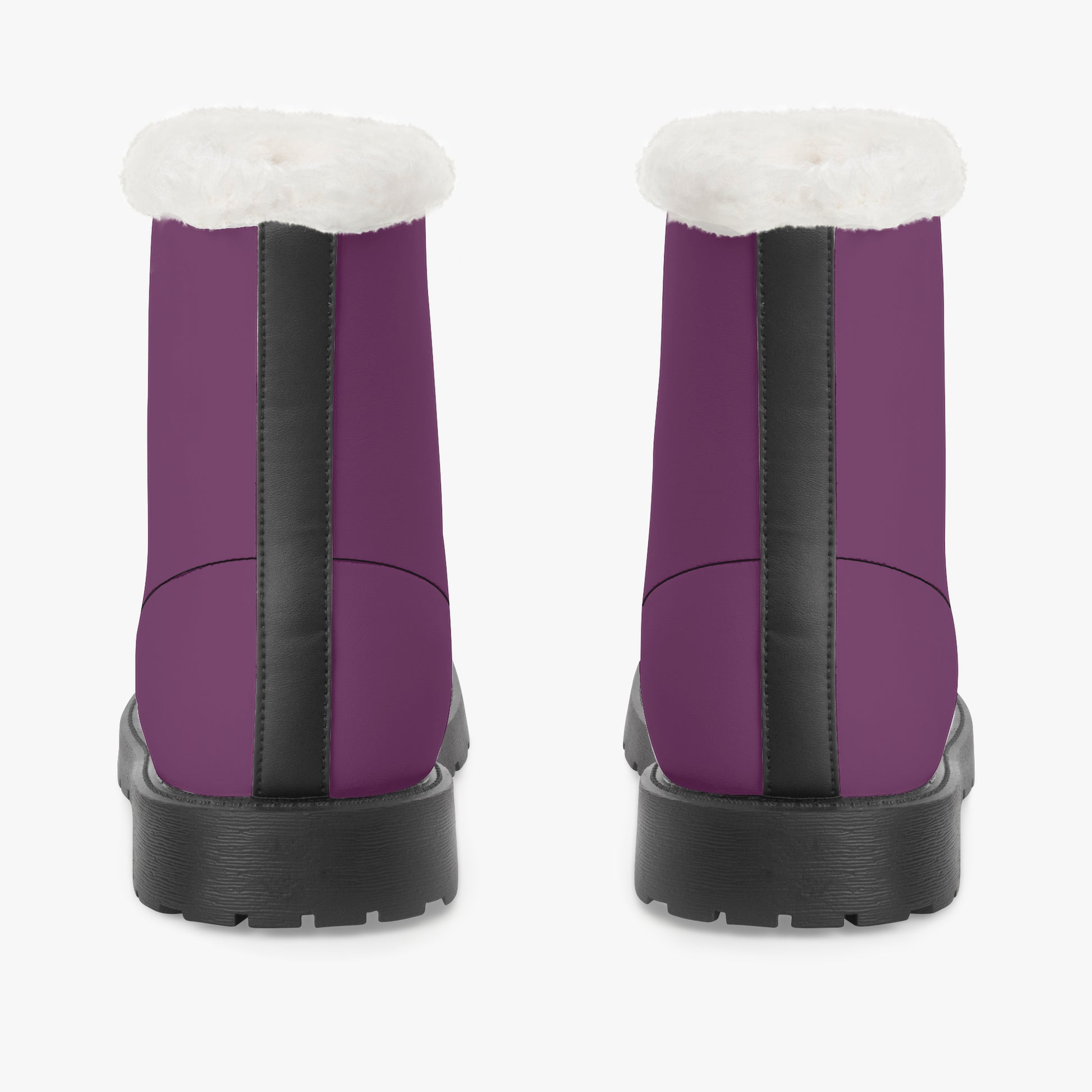 Tyrian Purple Faux Fur Leder Boots Boots JLR Design