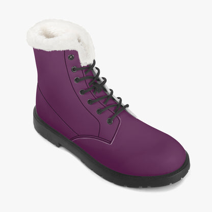 Tyrian Purple Faux Fur Leder Boots Boots JLR Design