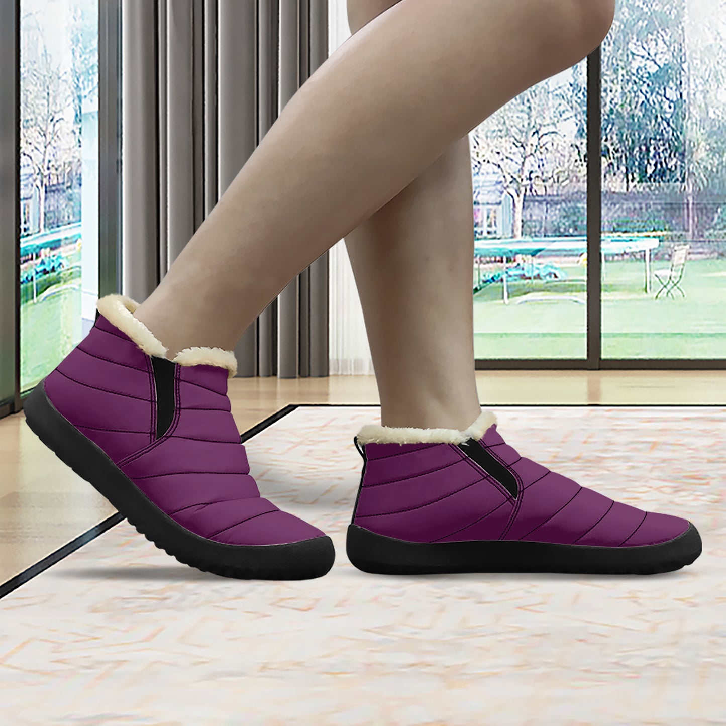 Tyrian Purple Faux Fur Slipper Slipper JLR Design