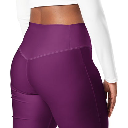 Tyrian Purple High Waist Flare Leggings Flare Leggings 59.99 Flare, Leggings, Purple, Tyrian JLR Design