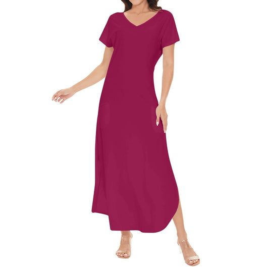Tyrian Purple kurzärmliges drapiertes Kleid drapiertes Kleid 54.99 drapiert, kleid, kurzärmlig, Purple, Tyrian JLR Design