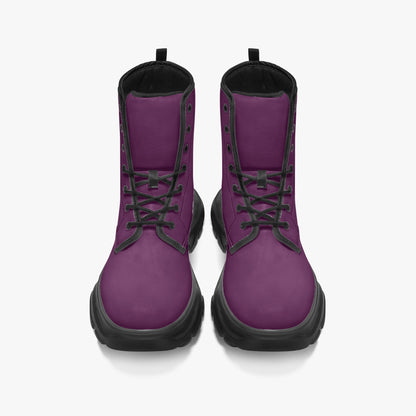 Tyrian Purple Leather Chunky Boots Boots JLR Design