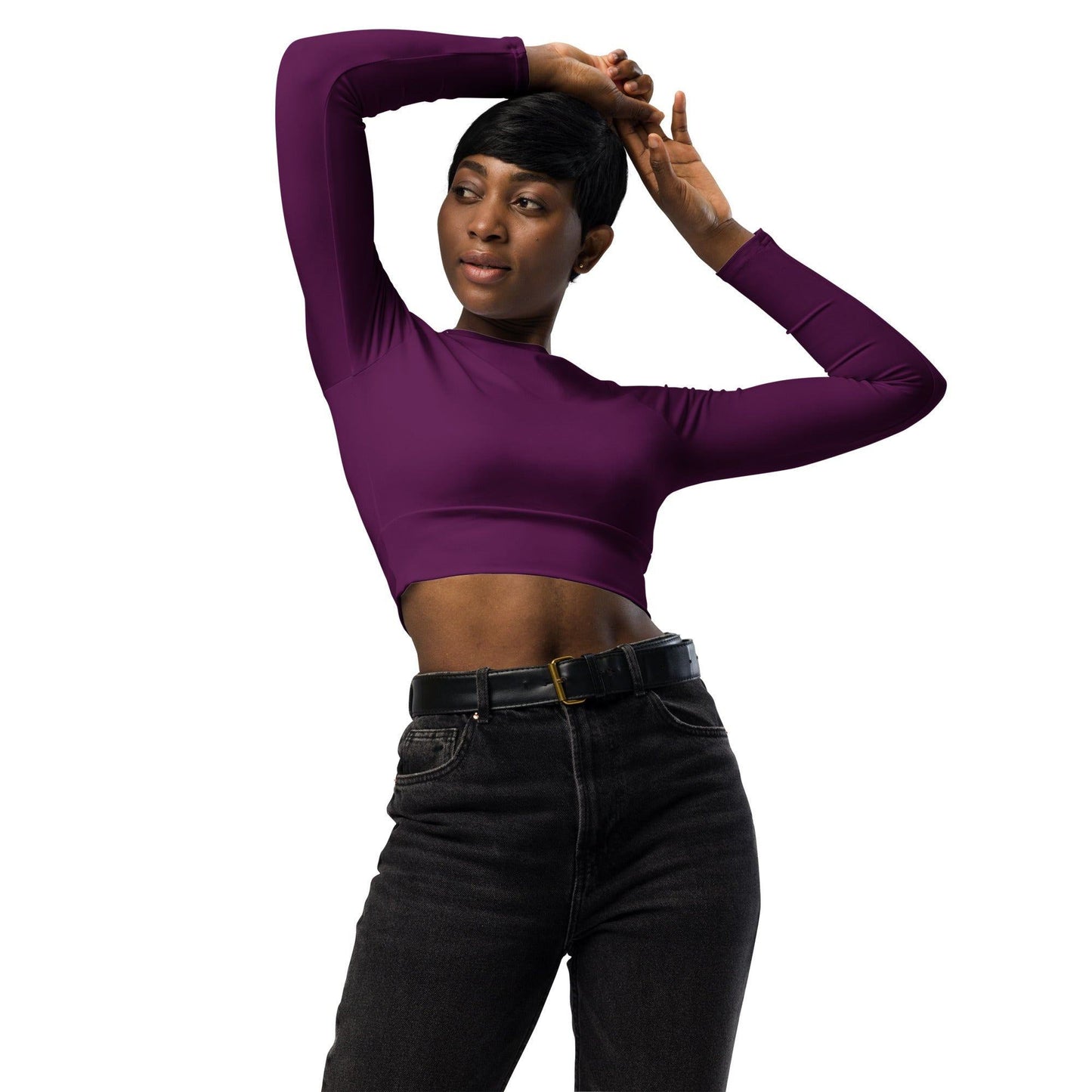 Tyrian Purple Long Sleeve Damen Crop Top Long Sleeve Crop Top 54.99 Crop, Damen, Long, Purple, Sleeve, Top, Tyrian JLR Design