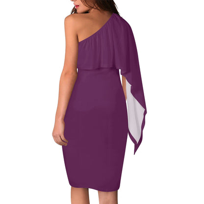 Tyrian Purple Long Sleeve One Shoulder Dress Long Sleeve One Shoulder Dress 109.99 Dress, Long, One, Purple, Shoulder, Sleve, Tyrian JLR Design