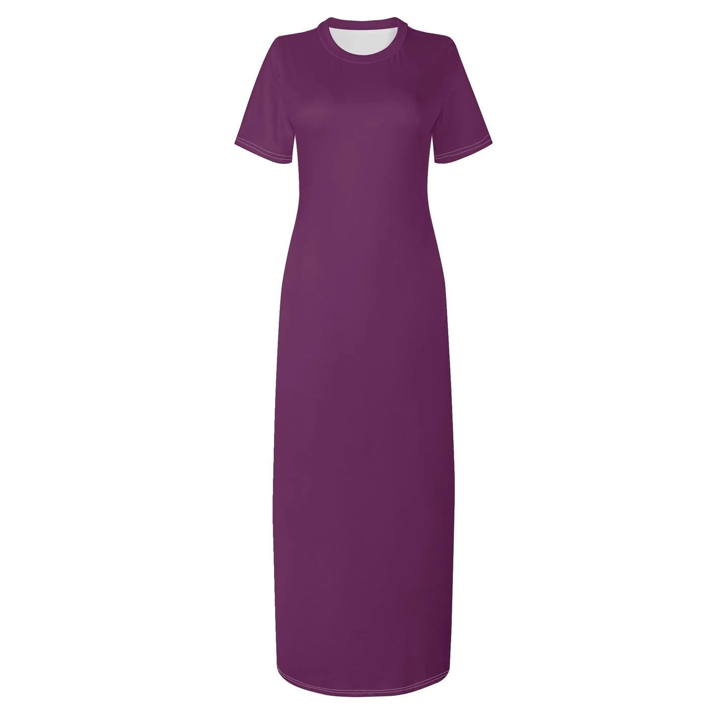 tyrian-purple-short-sleeve-long-dress-long-dress-jlr-design-82639 - JLR Design