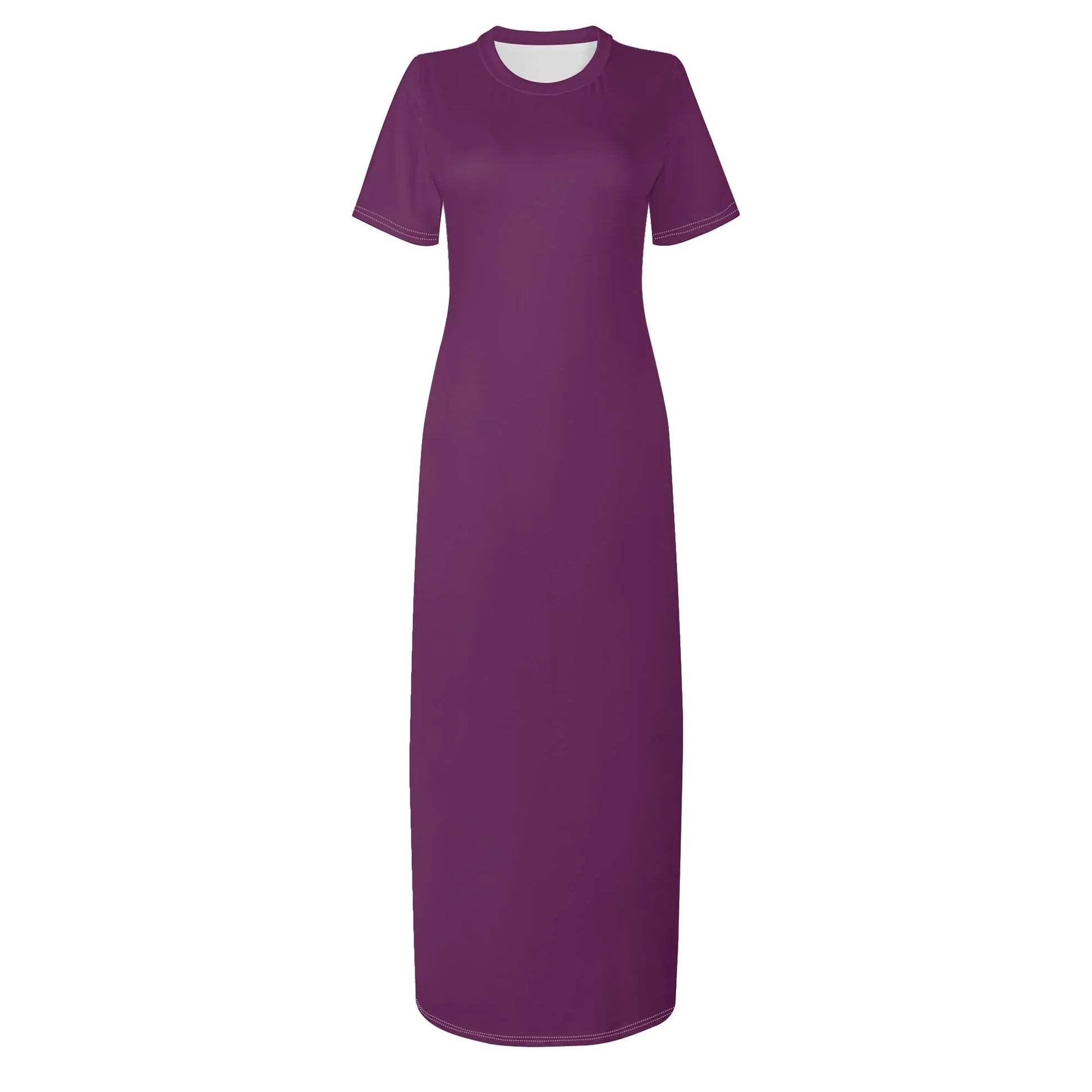 tyrian-purple-short-sleeve-long-dress-long-dress-jlr-design-82639 - JLR Design