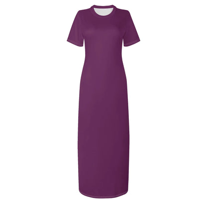 tyrian-purple-short-sleeve-long-dress-long-dress-jlr-design-82639 - JLR Design