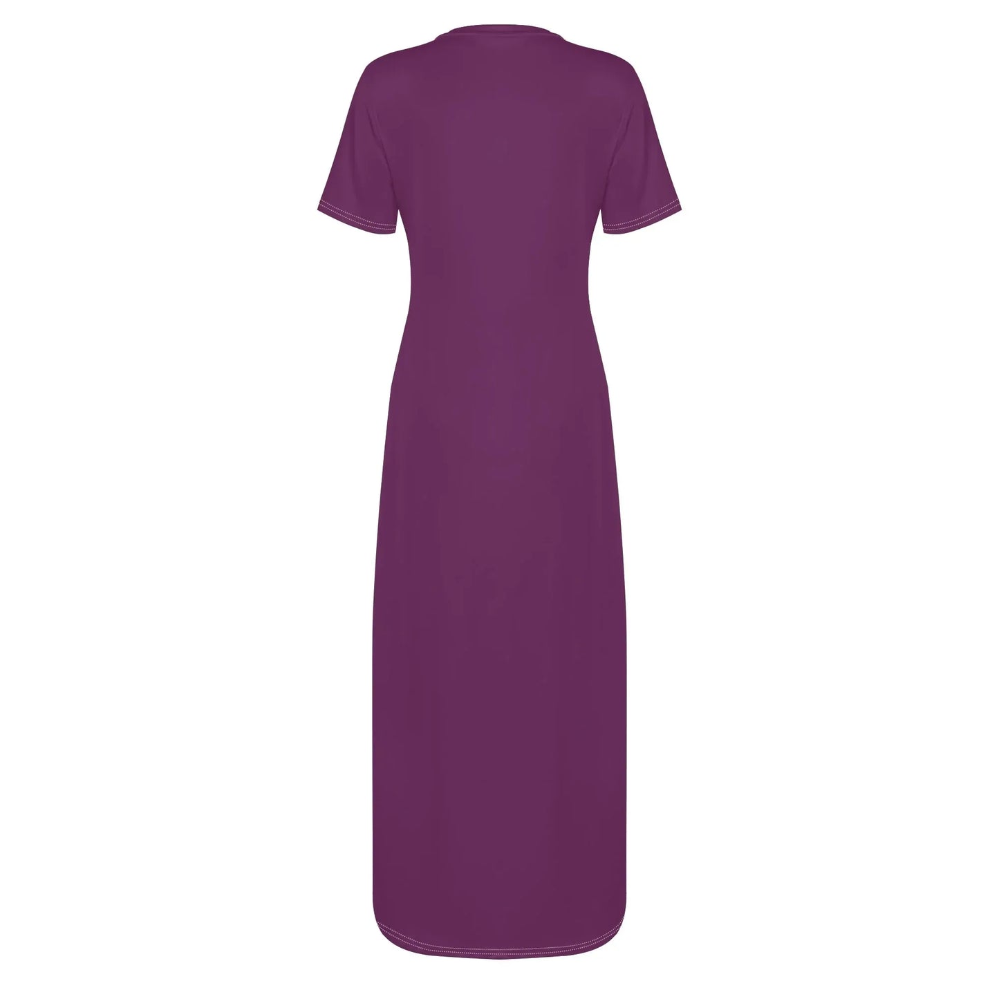 tyrian-purple-short-sleeve-long-dress-long-dress-jlr-design-79593 - JLR Design