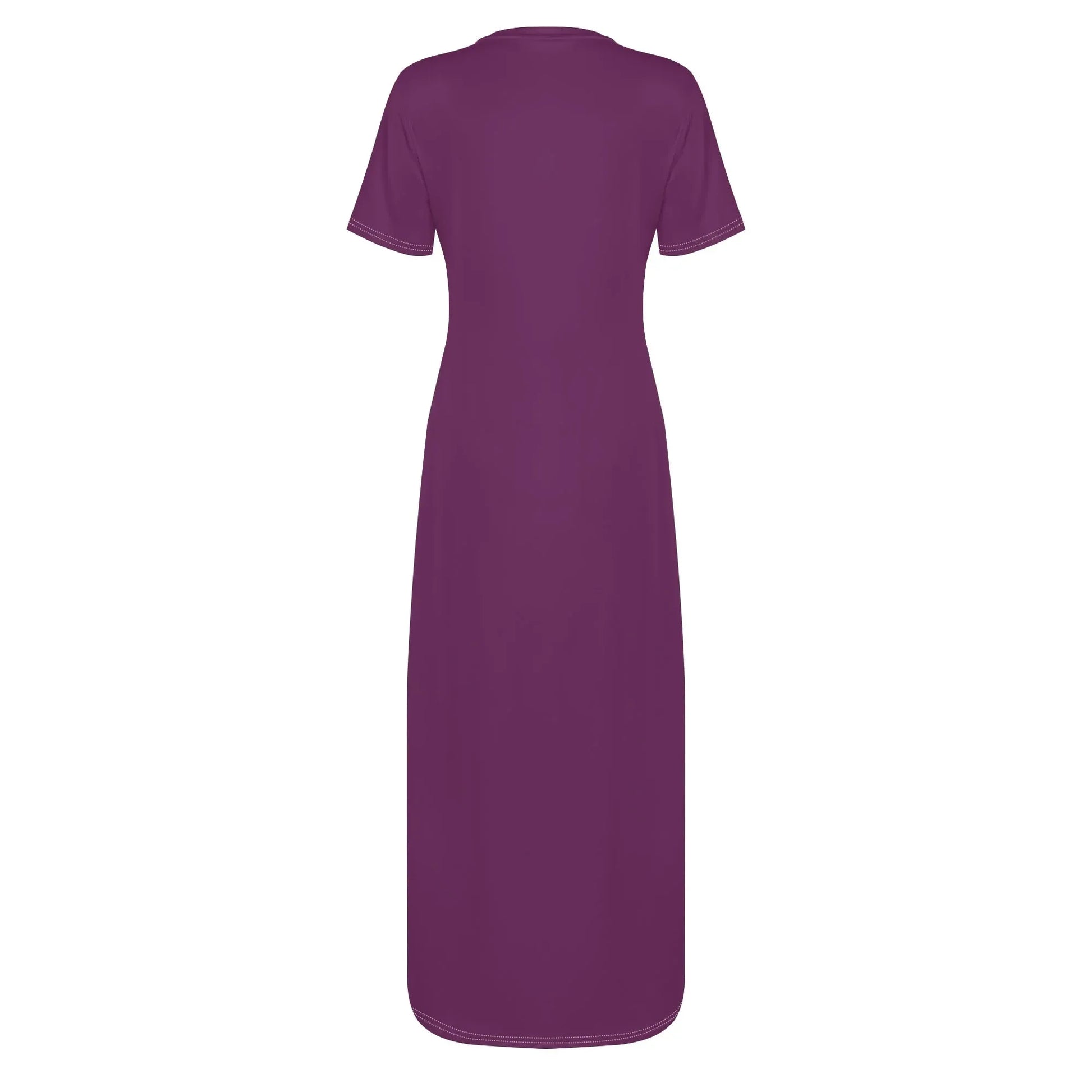 tyrian-purple-short-sleeve-long-dress-long-dress-jlr-design-79593 - JLR Design