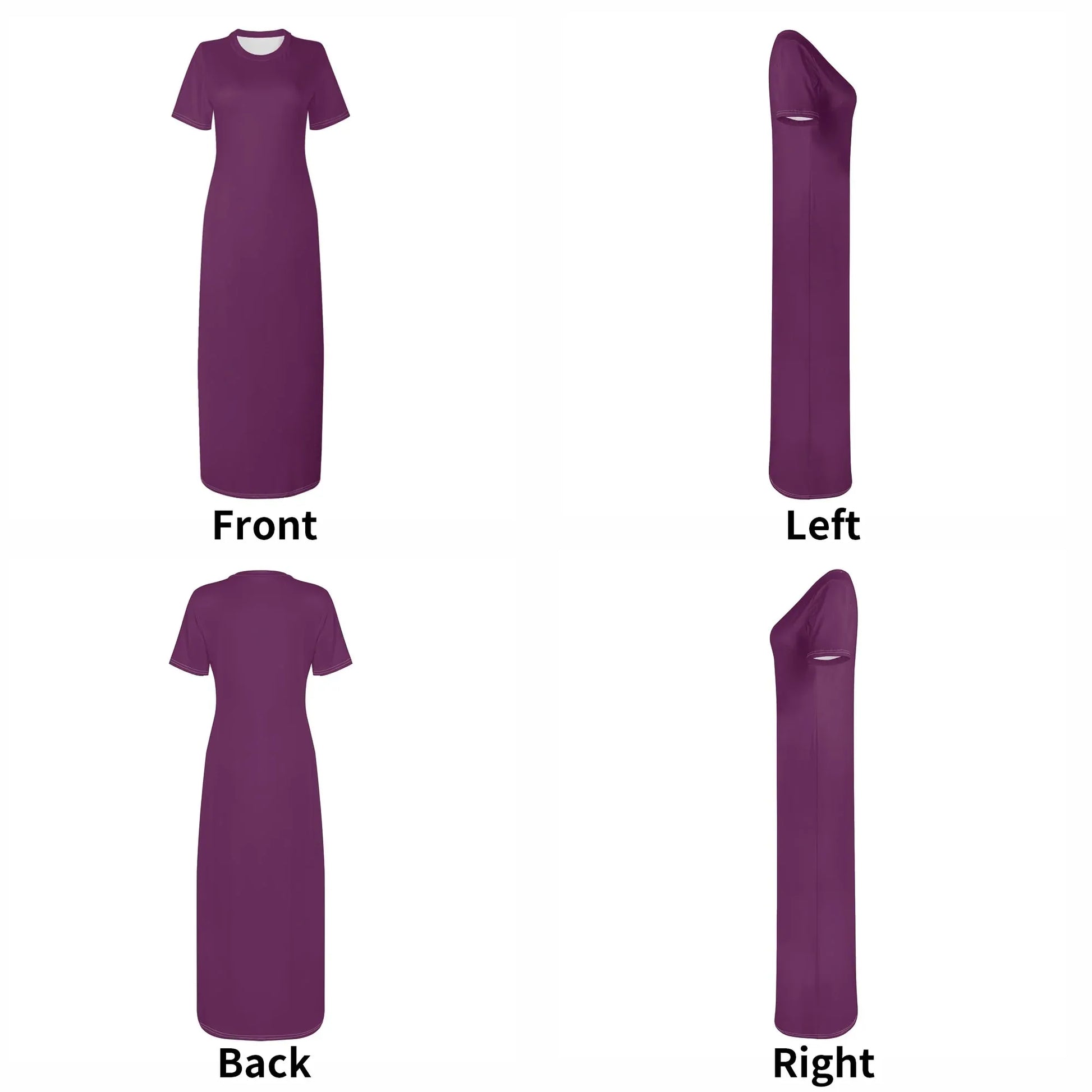 tyrian-purple-short-sleeve-long-dress-long-dress-jlr-design-49896 - JLR Design