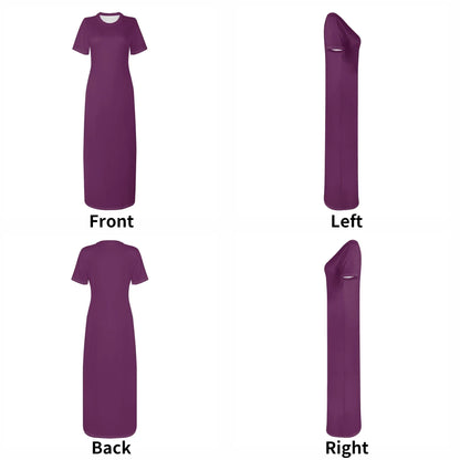 tyrian-purple-short-sleeve-long-dress-long-dress-jlr-design-49896 - JLR Design
