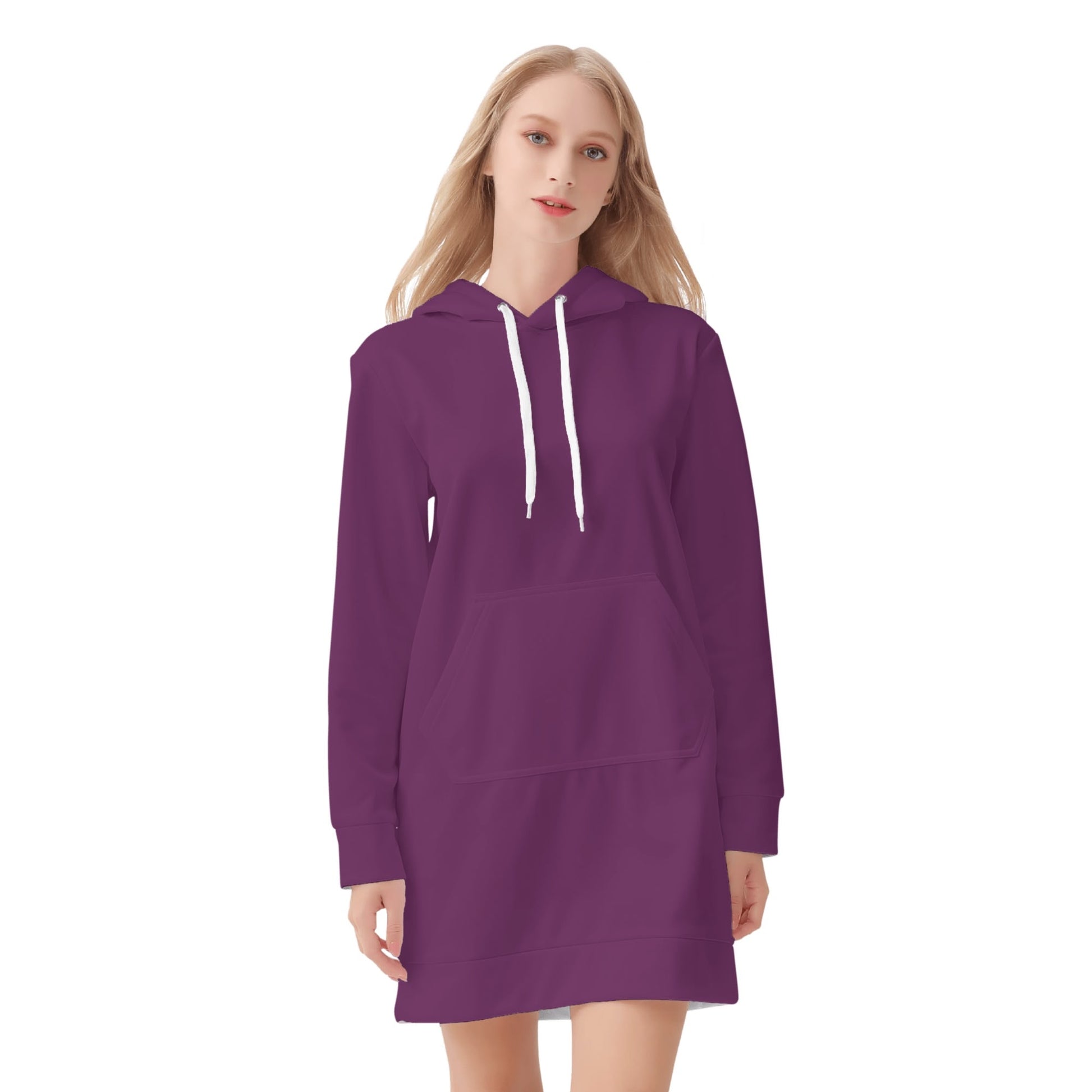 Tyrian Purple Velvet Hoodie Dress Hoodiekleid JLR Design