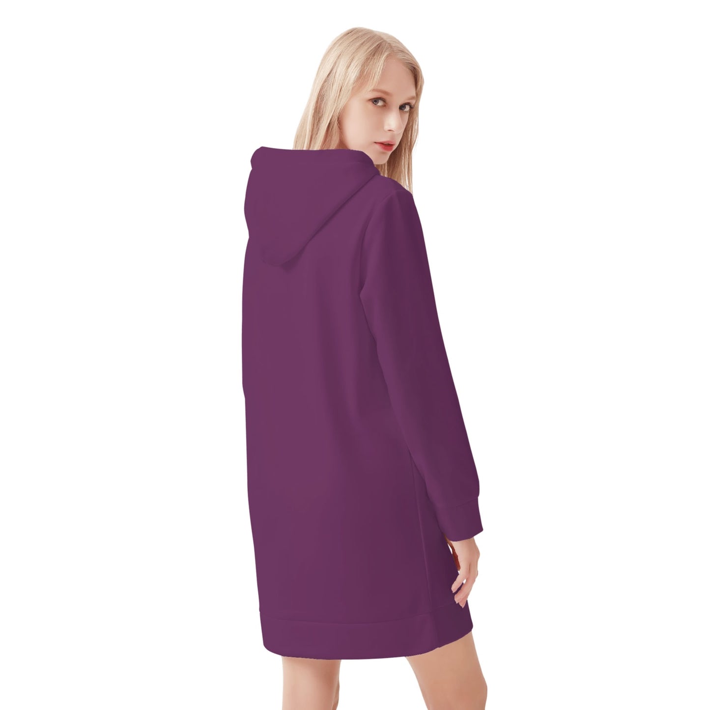 Tyrian Purple Velvet Hoodie Dress Hoodiekleid JLR Design