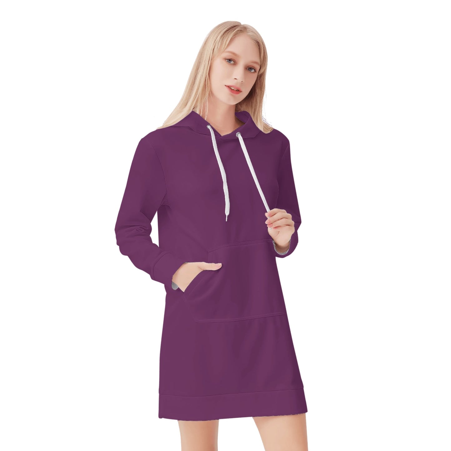 Tyrian Purple Velvet Hoodie Dress Hoodiekleid JLR Design