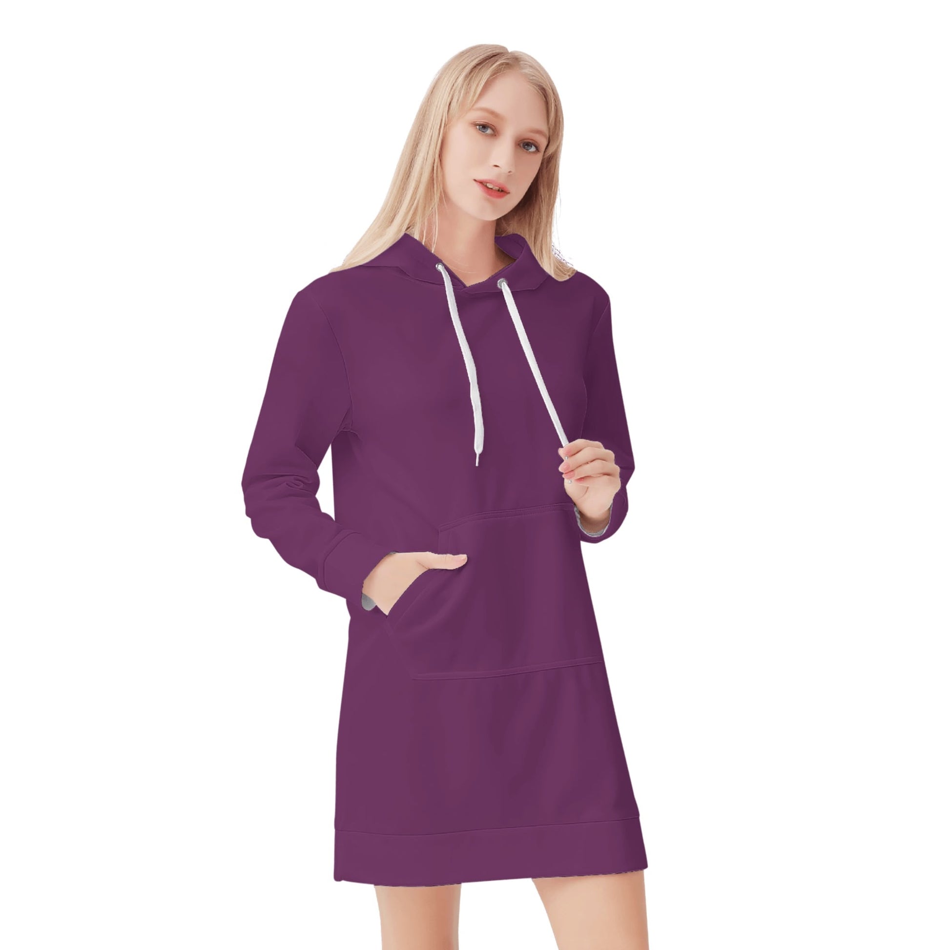Tyrian Purple Velvet Hoodie Dress Hoodiekleid JLR Design