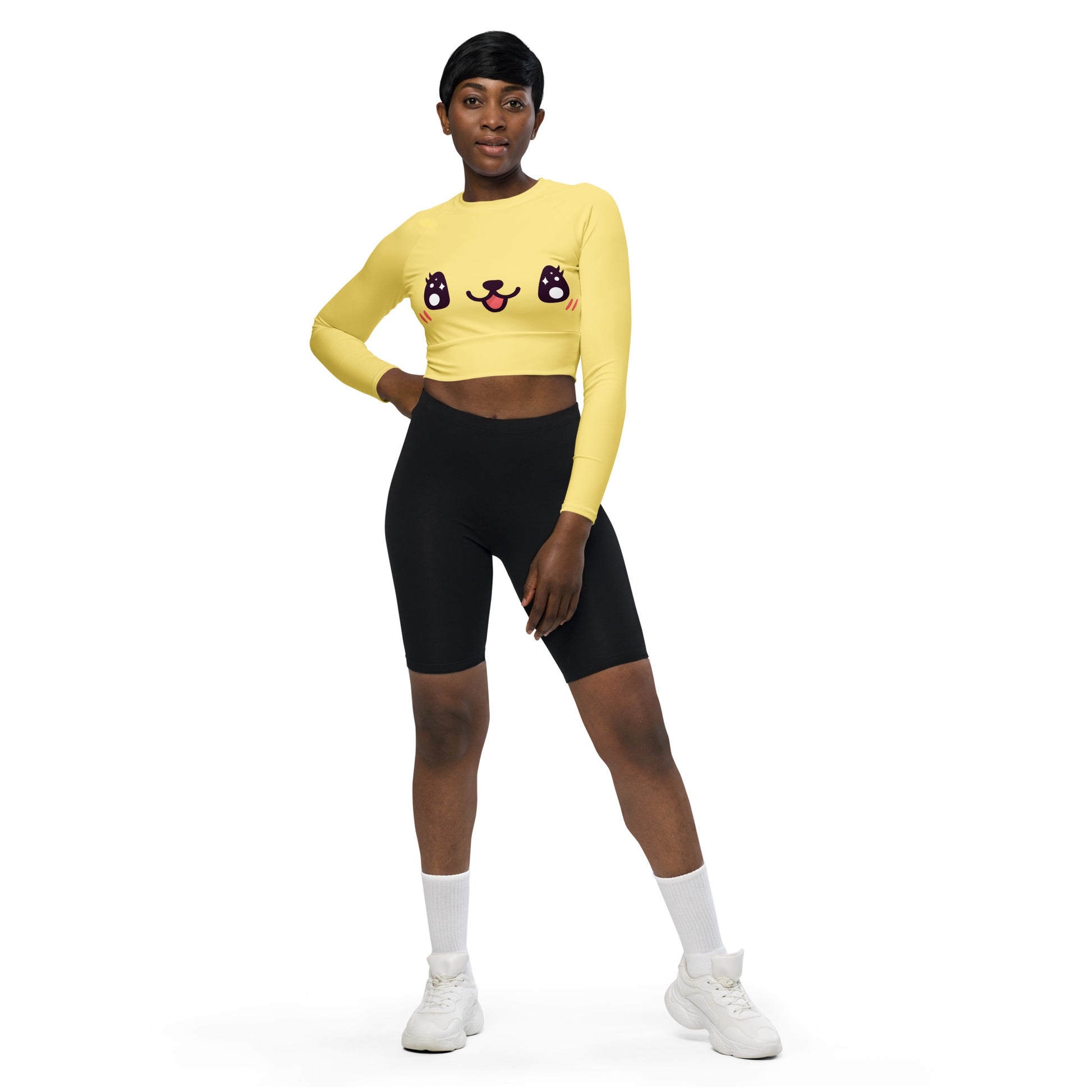 Verspielter Kawaii Long Sleeve Crop Top JLR Design