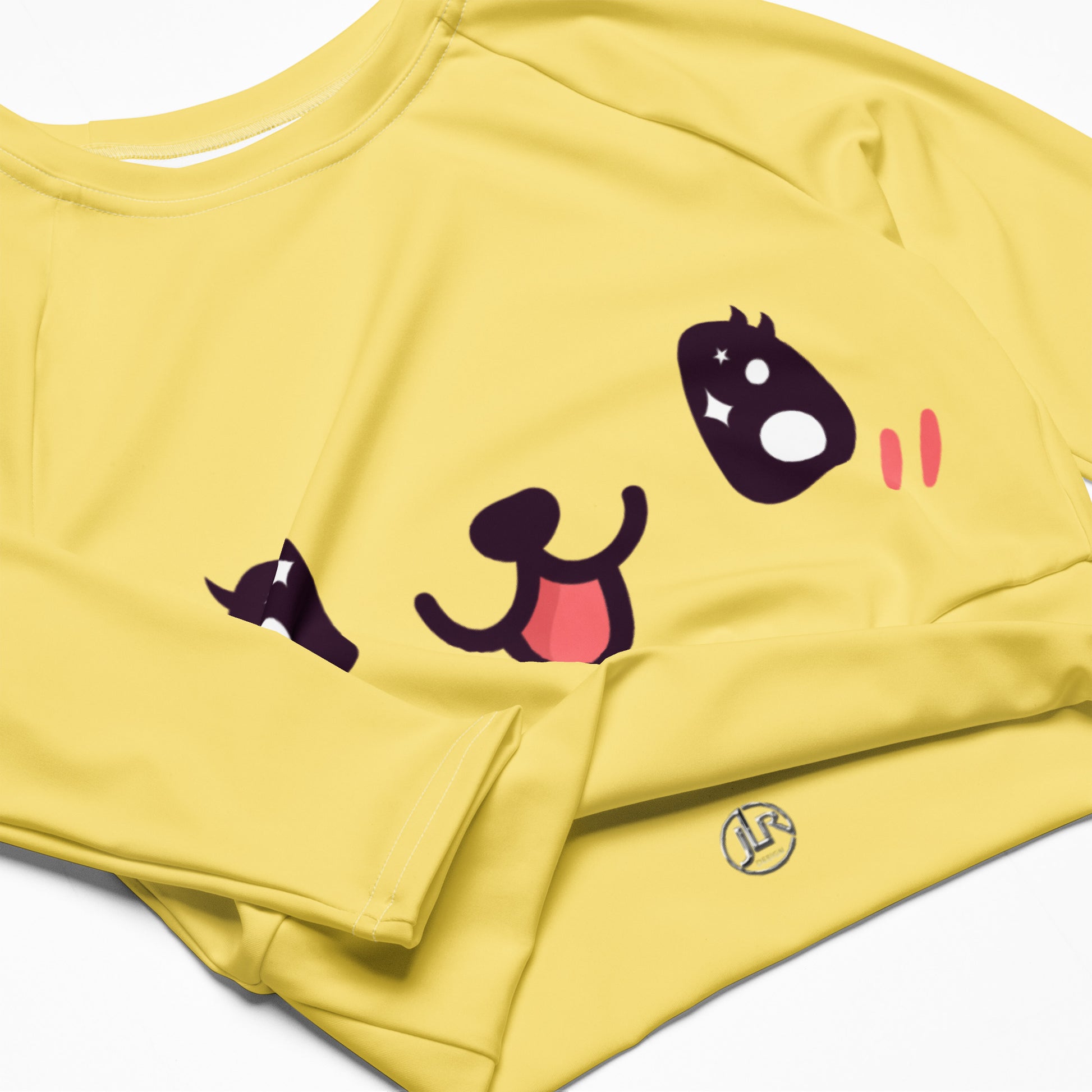 Verspielter Kawaii Long Sleeve Crop Top JLR Design