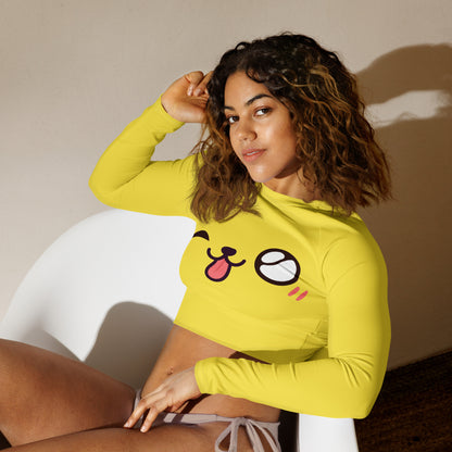 Verspieltes Kawaii Long Sleeve Crop Top JLR Design