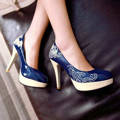 verzierte-high-heels-mit-porzellan-optik-high-heels-jlr-design-12708 - JLR Design