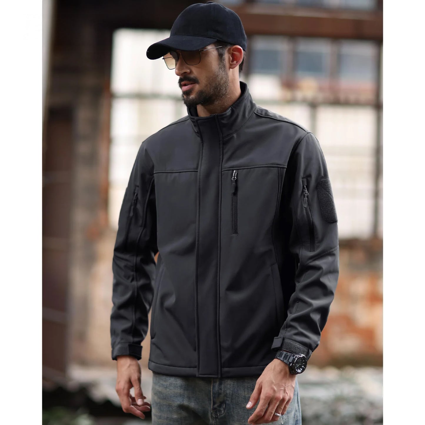 Vielseitige Herren-Outdoorjacke – Warmes Fleece-Futter und winddicht Jacke JLR Design