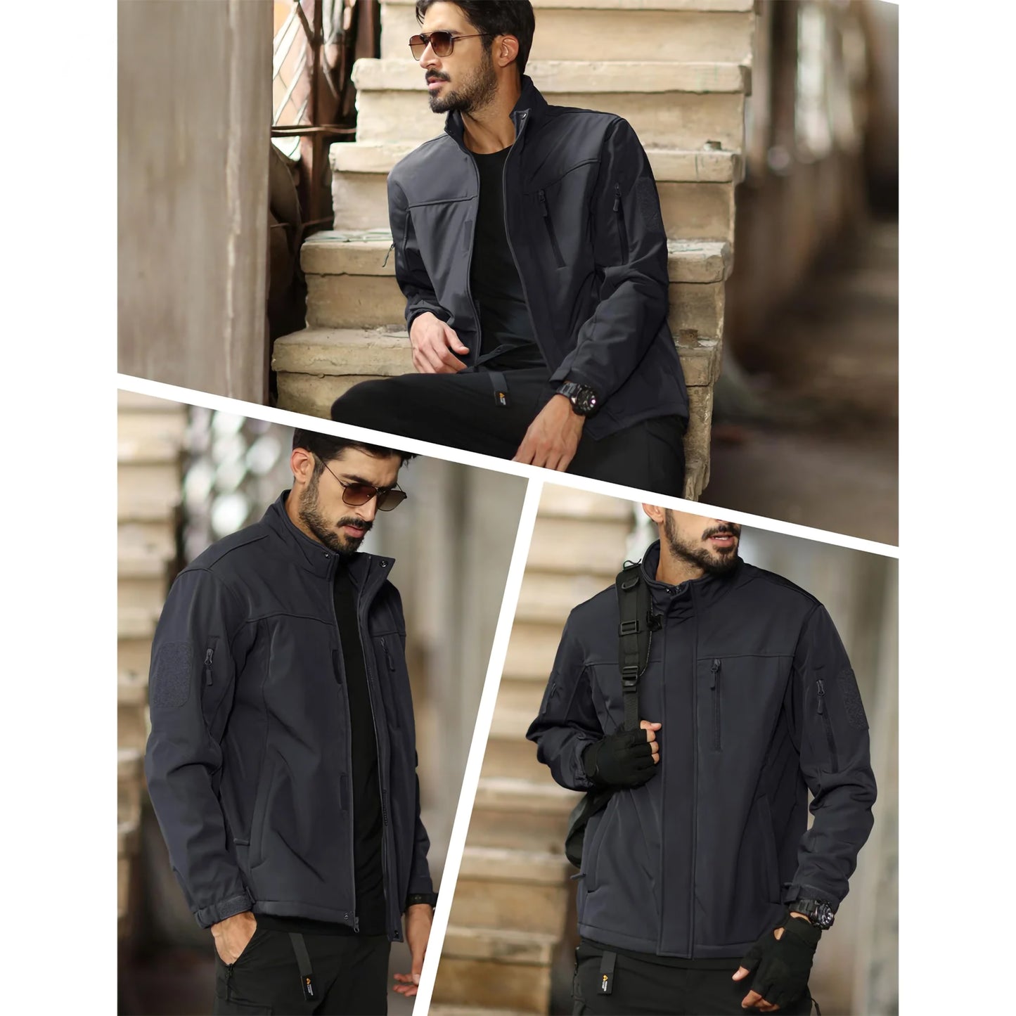 Vielseitige Herren-Outdoorjacke – Warmes Fleece-Futter und winddicht Jacke JLR Design