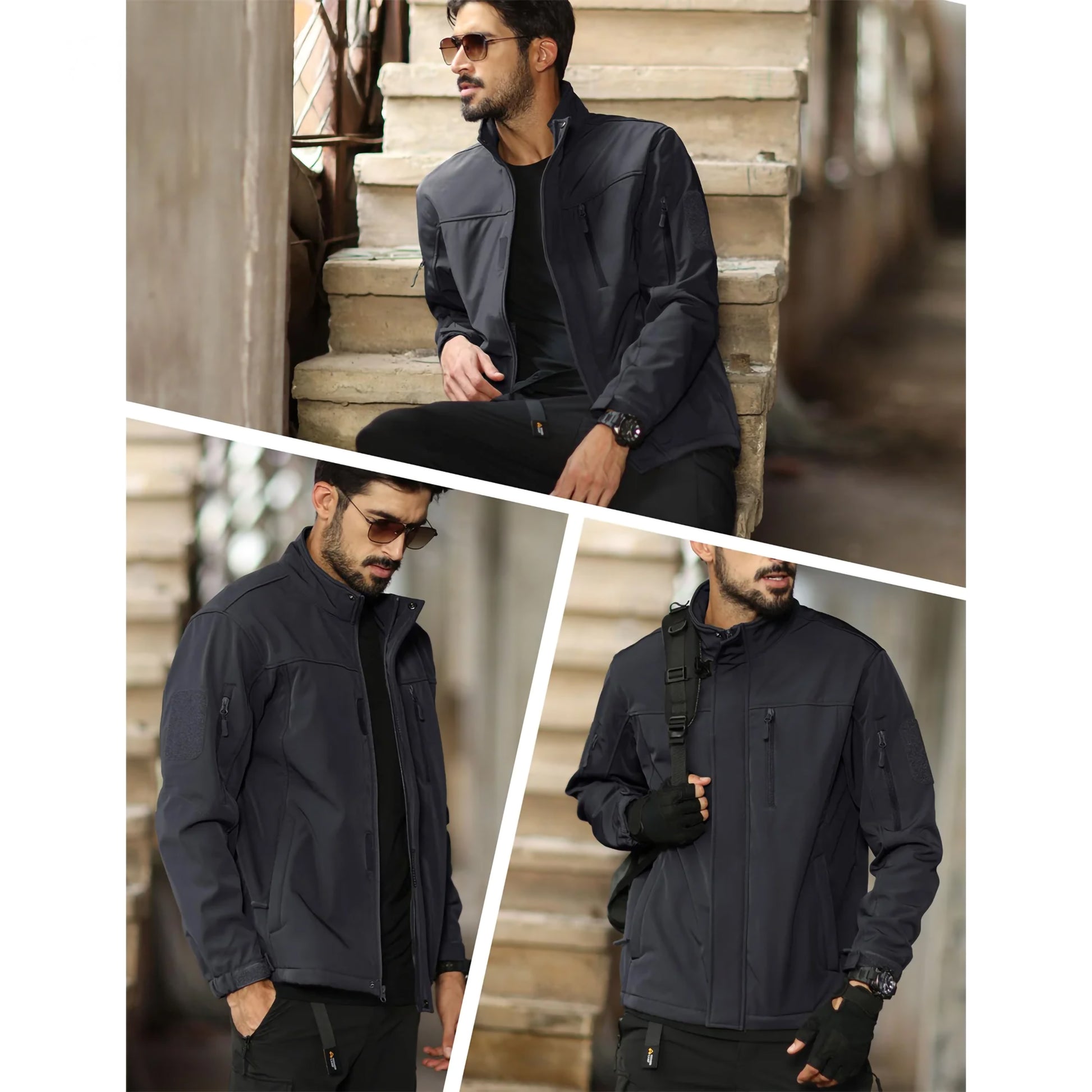 Vielseitige Herren-Outdoorjacke – Warmes Fleece-Futter und winddicht Jacke JLR Design