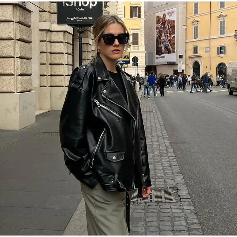 Vintage Biker Mantel Damen Jacke JLR Design