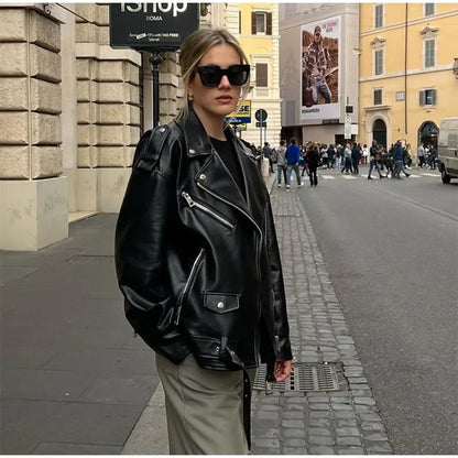 Vintage Biker Mantel Damen Jacke JLR Design