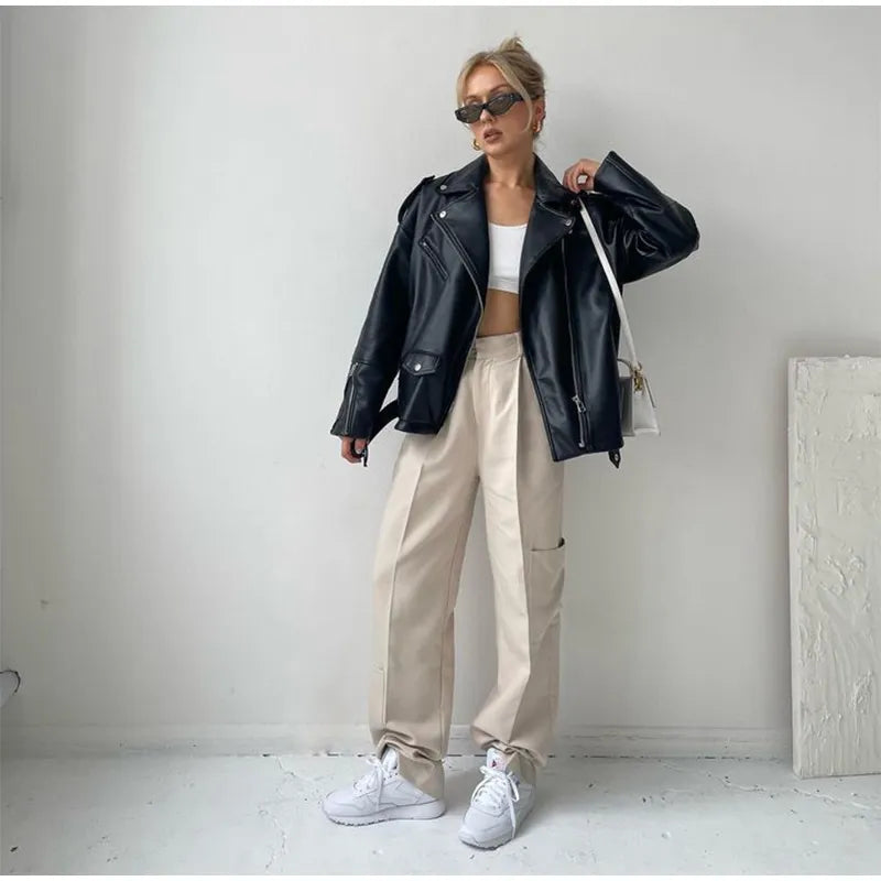 Vintage Biker Mantel Damen Jacke JLR Design