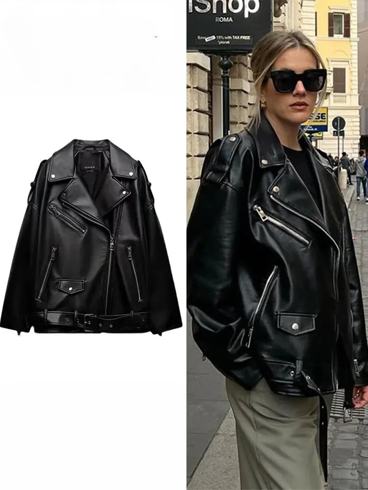 Vintage Biker Mantel Damen Jacke JLR Design