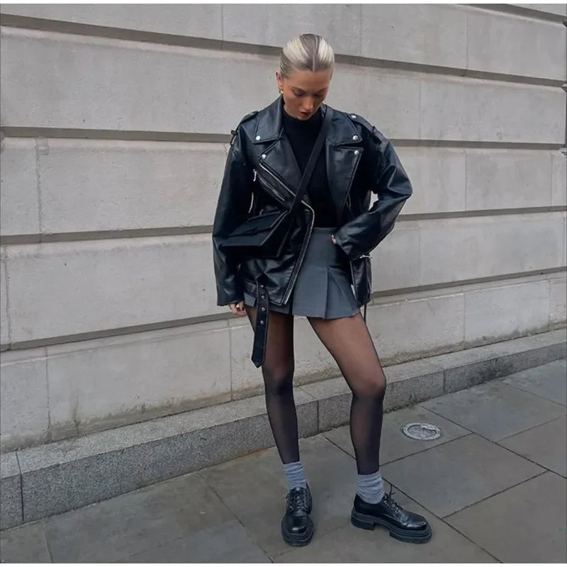 Vintage Biker Mantel Damen Jacke JLR Design