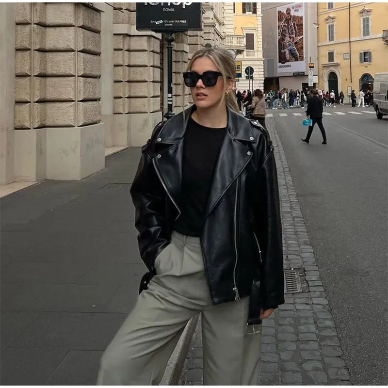 Vintage Biker Mantel Damen Jacke JLR Design