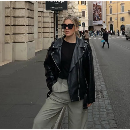 Vintage Biker Mantel Damen Jacke JLR Design