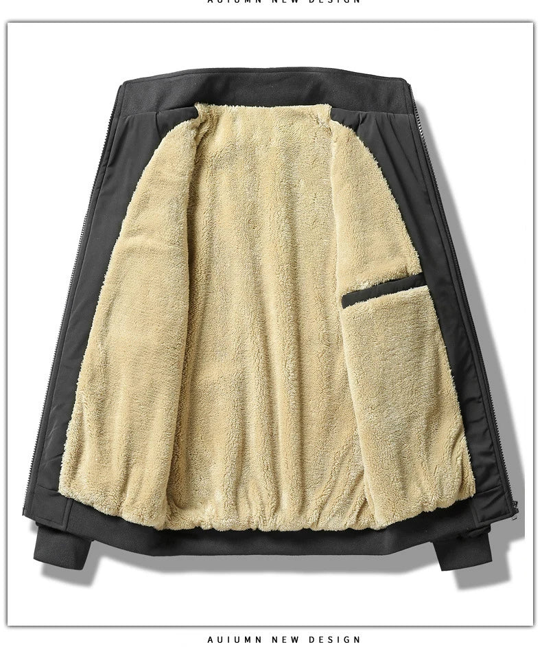 Warme Fleece-Jacke mit Stehkragen für Herren Jacke JLR Design