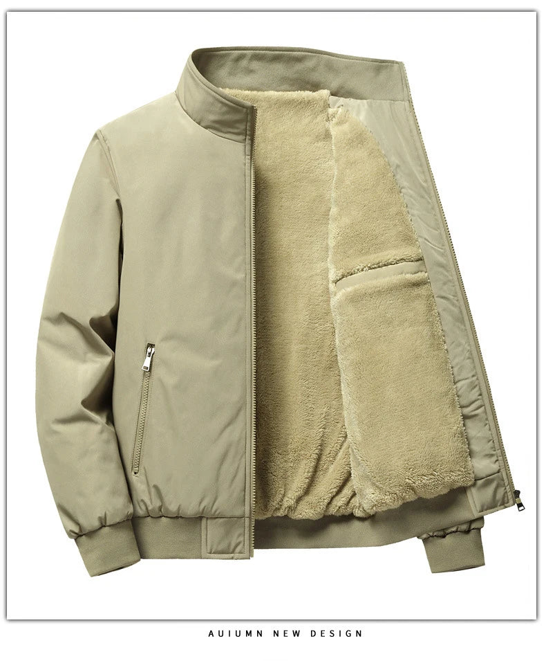 Warme Fleece-Jacke mit Stehkragen für Herren Jacke JLR Design