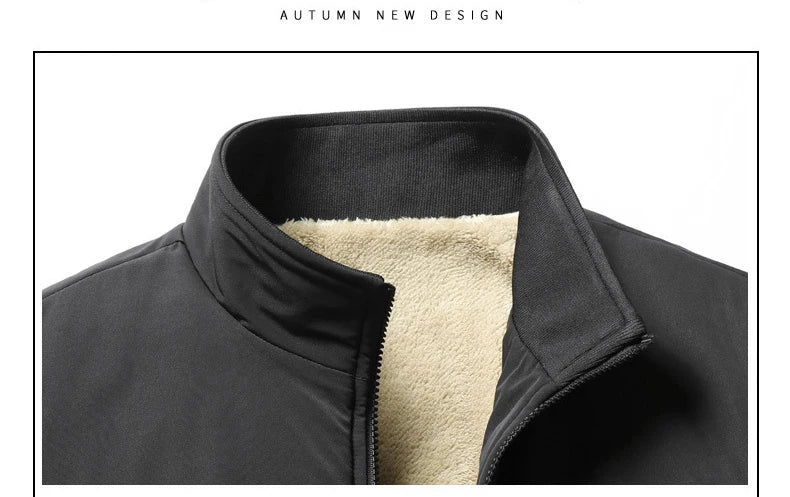 Warme Fleece-Jacke mit Stehkragen für Herren Jacke JLR Design