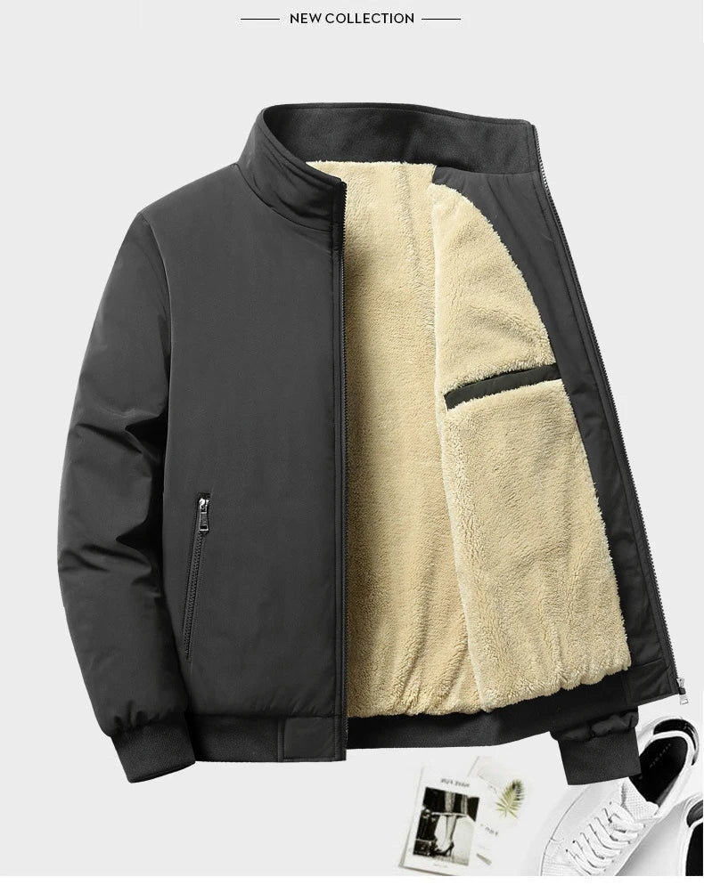 Warme Fleece-Jacke mit Stehkragen für Herren Jacke JLR Design