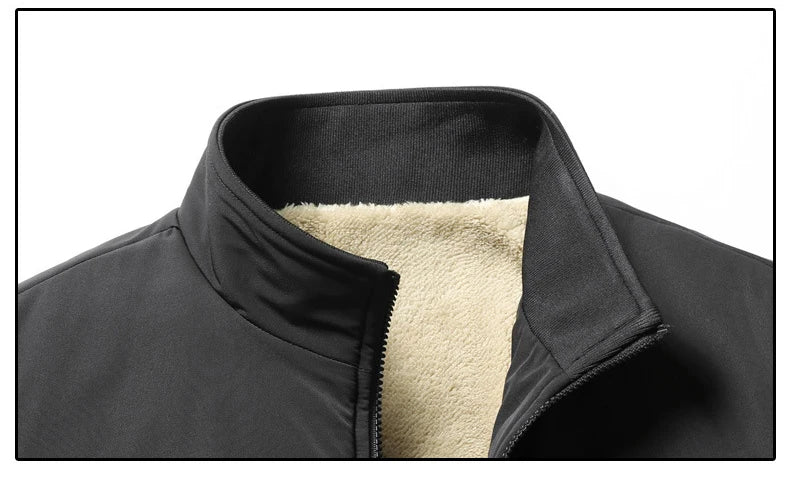 Warme Fleece-Jacke mit Stehkragen für Herren Jacke JLR Design