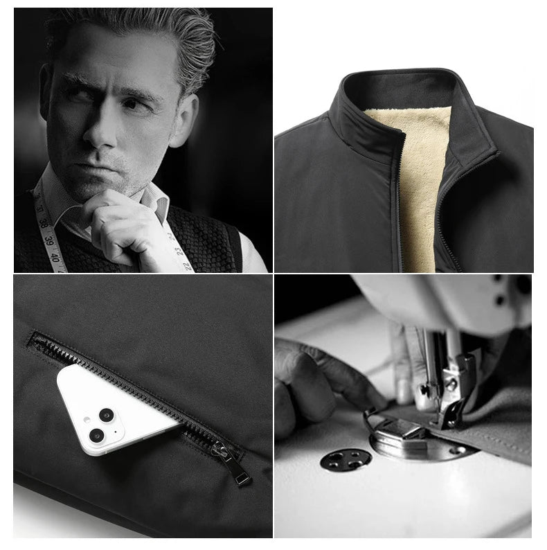 Warme Fleece-Jacke mit Stehkragen für Herren Jacke JLR Design