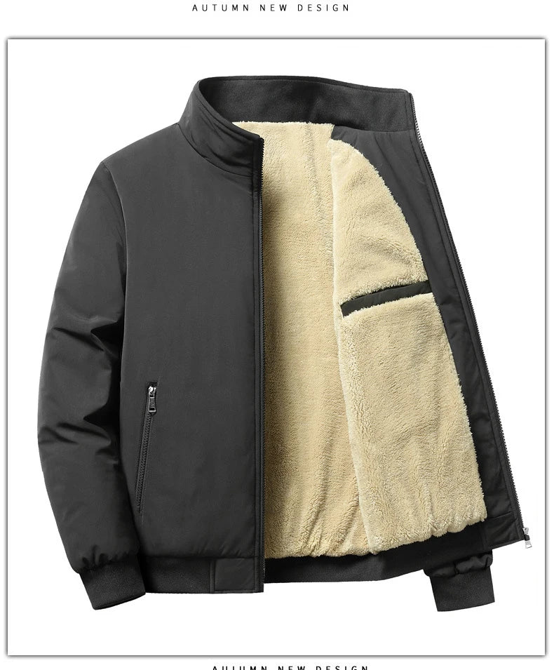 Warme Fleece-Jacke mit Stehkragen für Herren Jacke JLR Design
