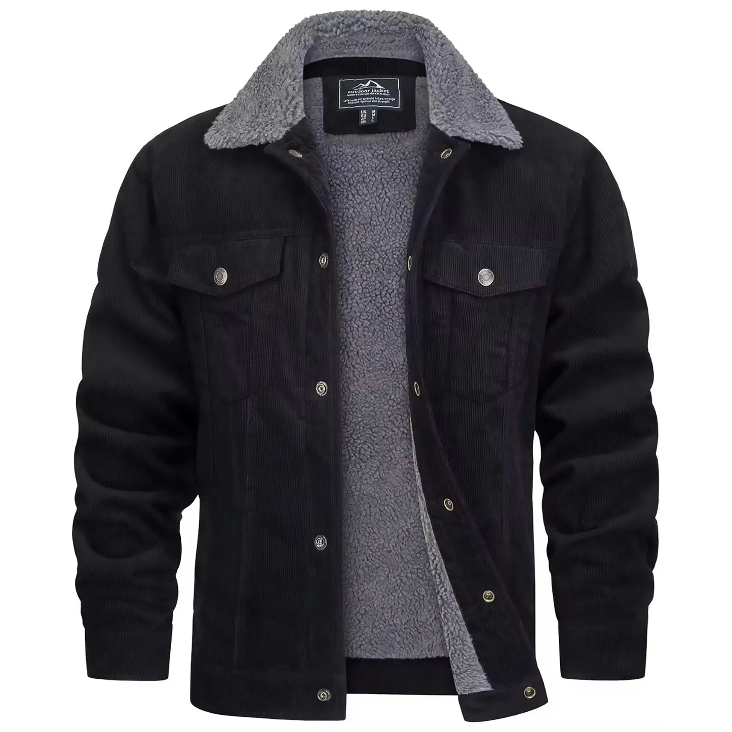 warme-herren-cordjacke-mit-fleecefutter-robuster-trucker-stil-mit-vielen-taschen-jacke-jlr-design-5 - JLR Design